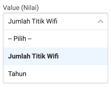 Pilih kolom untuk Value (nilai)